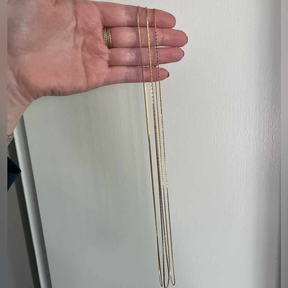 Three Gold-Plated Chain Necklaces